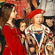Richard Burchett Erasmus of Rotterdam visiting the children of Henry VII at Eltham Palace in 1499 and presenting Prince Henry with a written tribute. oil painting on canvas